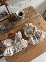 ［marron］Flanc fur lace vest