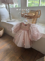 ［marron］Ribbon rompers