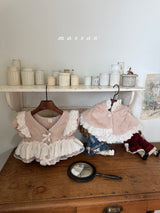 ［marron］Flanc fur lace vest