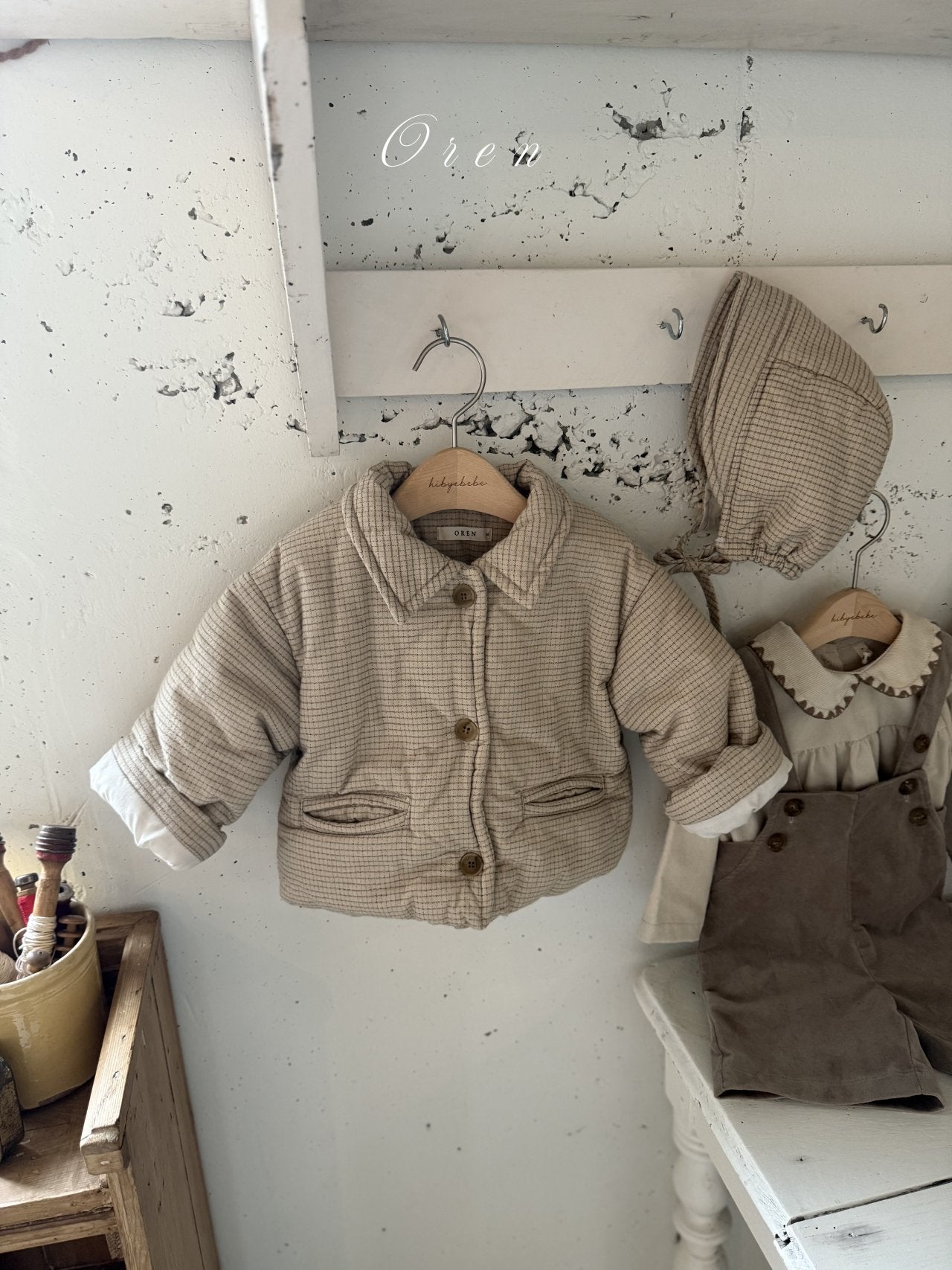 ［OREN］Baguette check padding jumper (3oz)