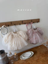 ［marron］Ribbon rompers