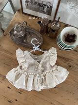 ［marron］Flanc fur lace vest