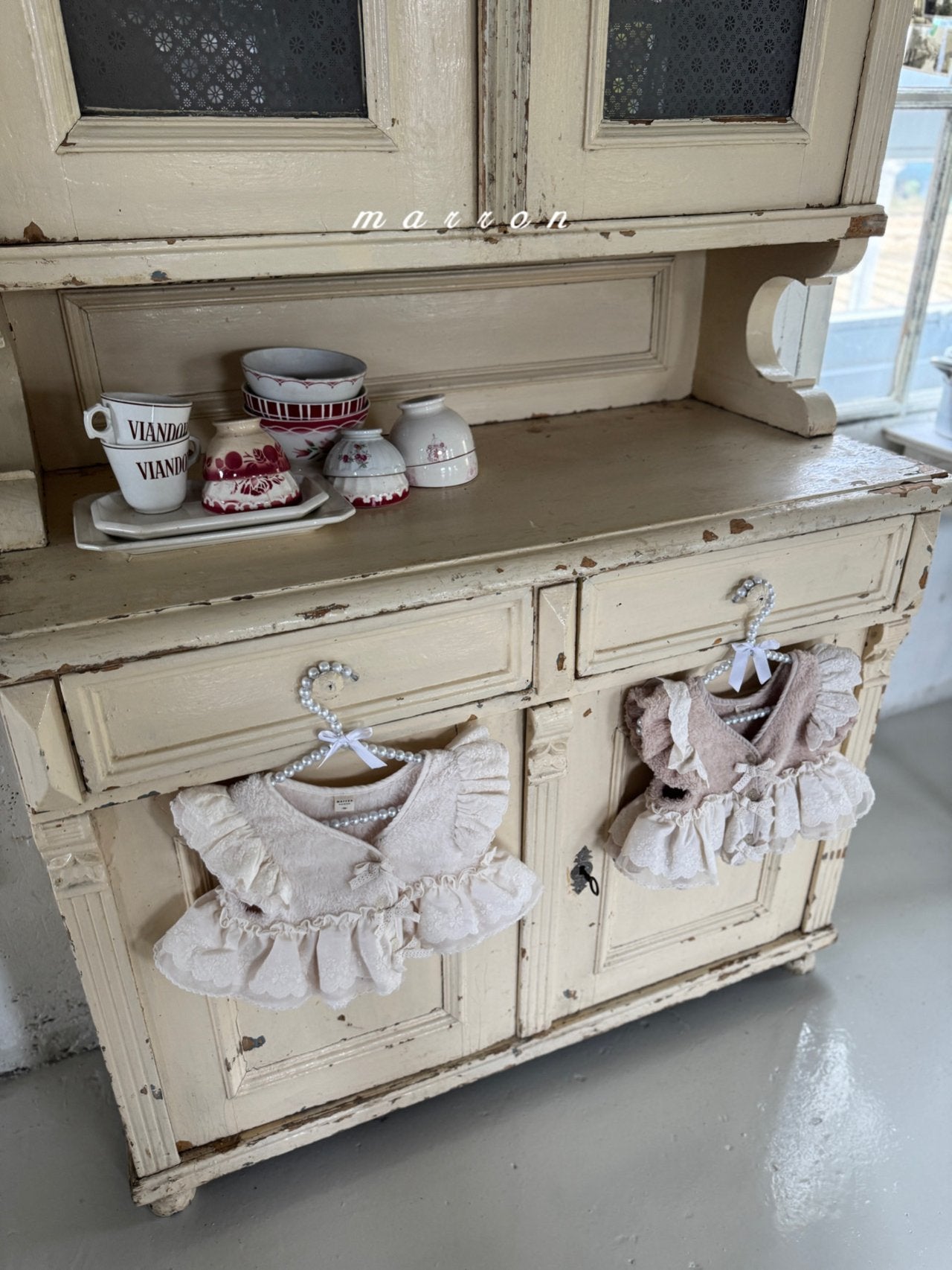 ［marron］Flanc fur lace vest