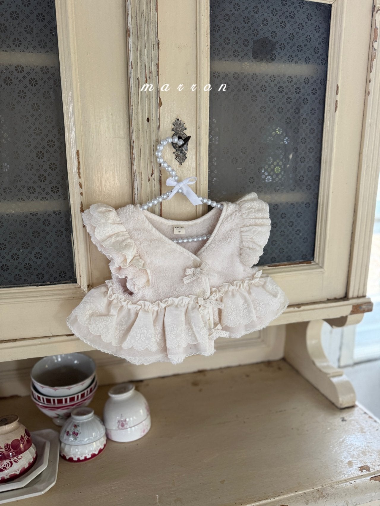 ［marron］Flanc fur lace vest