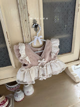 ［marron］Flanc fur lace vest