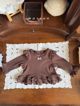 ［marron］Dot ribbon bebe set