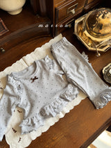 ［marron］Dot ribbon bebe set