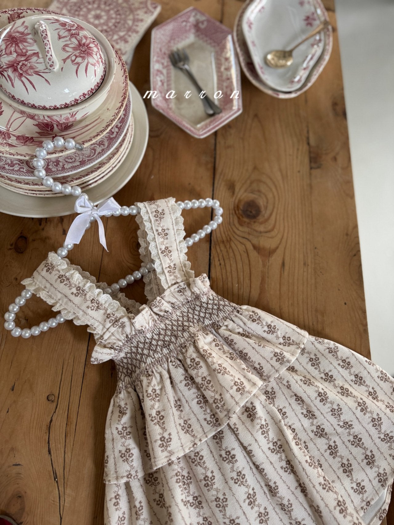 ［marron］Lauren smock suspender skirt