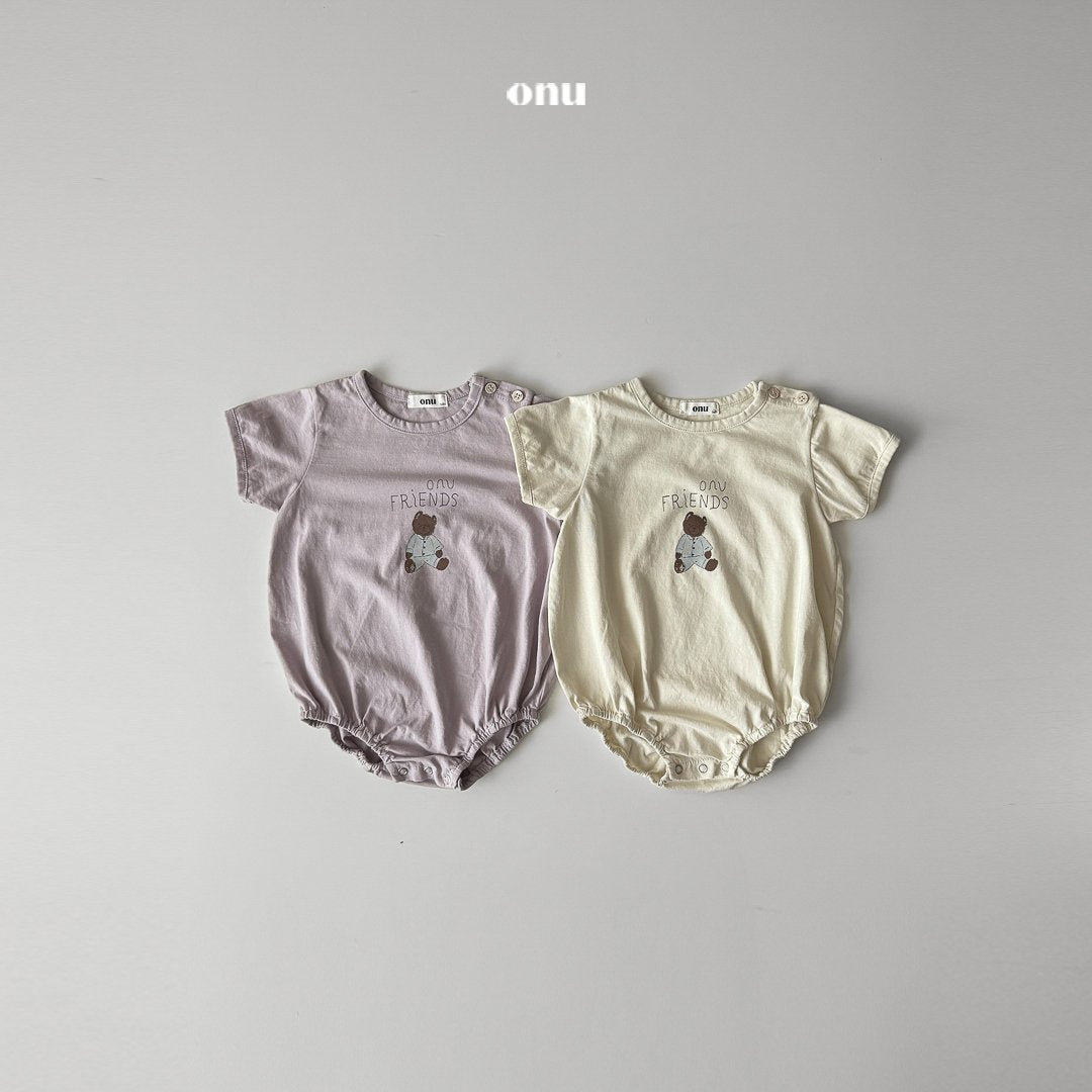 ［onu］Bear friends rompers
