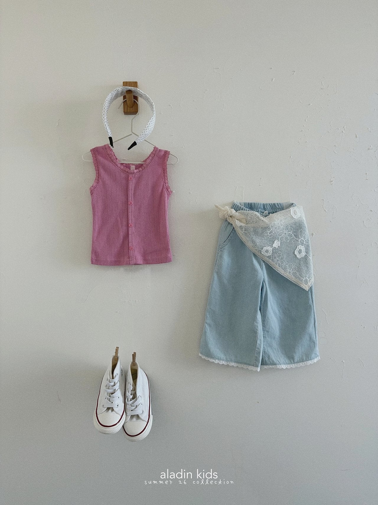 ［aladin］Lace denim pants