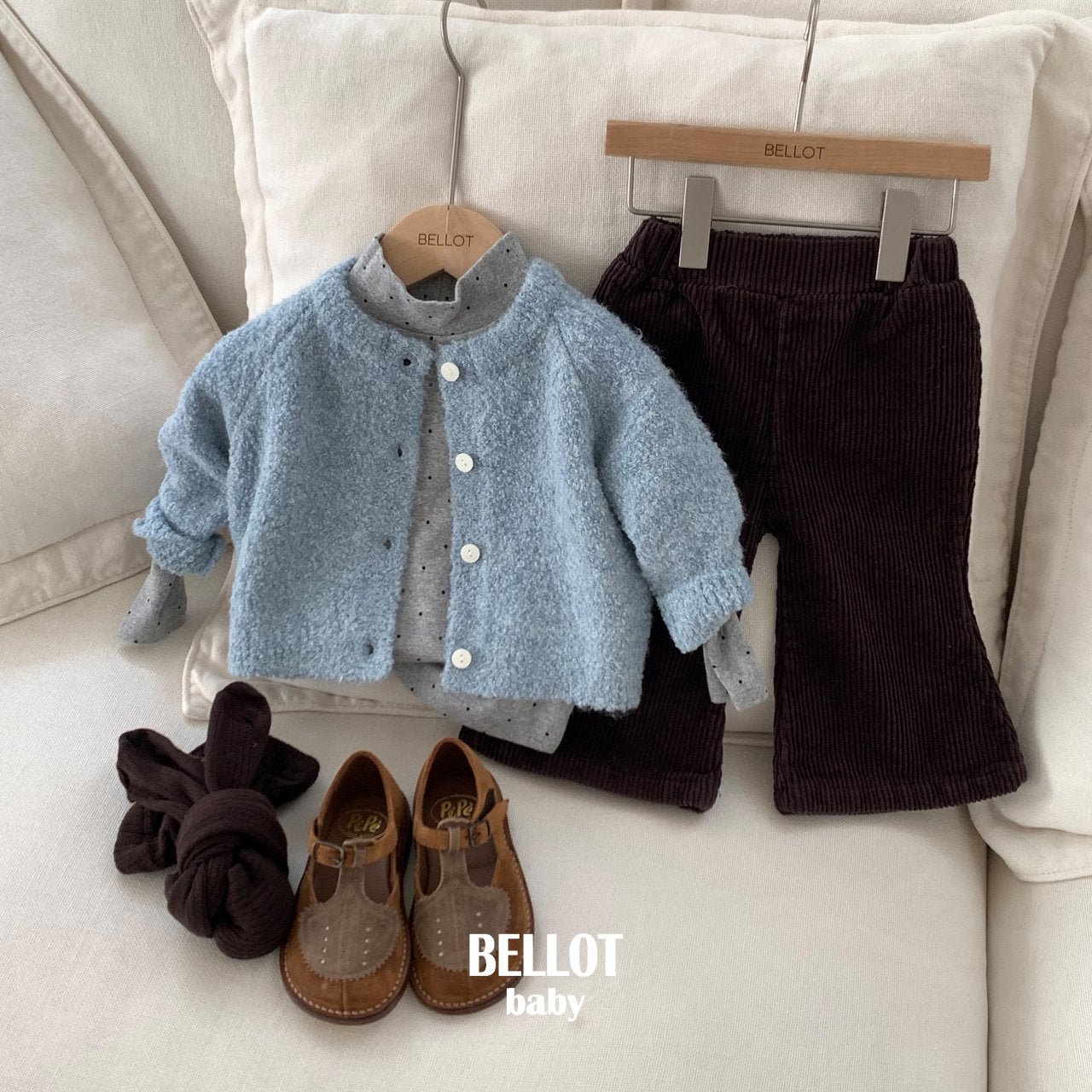 ［BELLOT］Curly alpaca cardigan (baby)