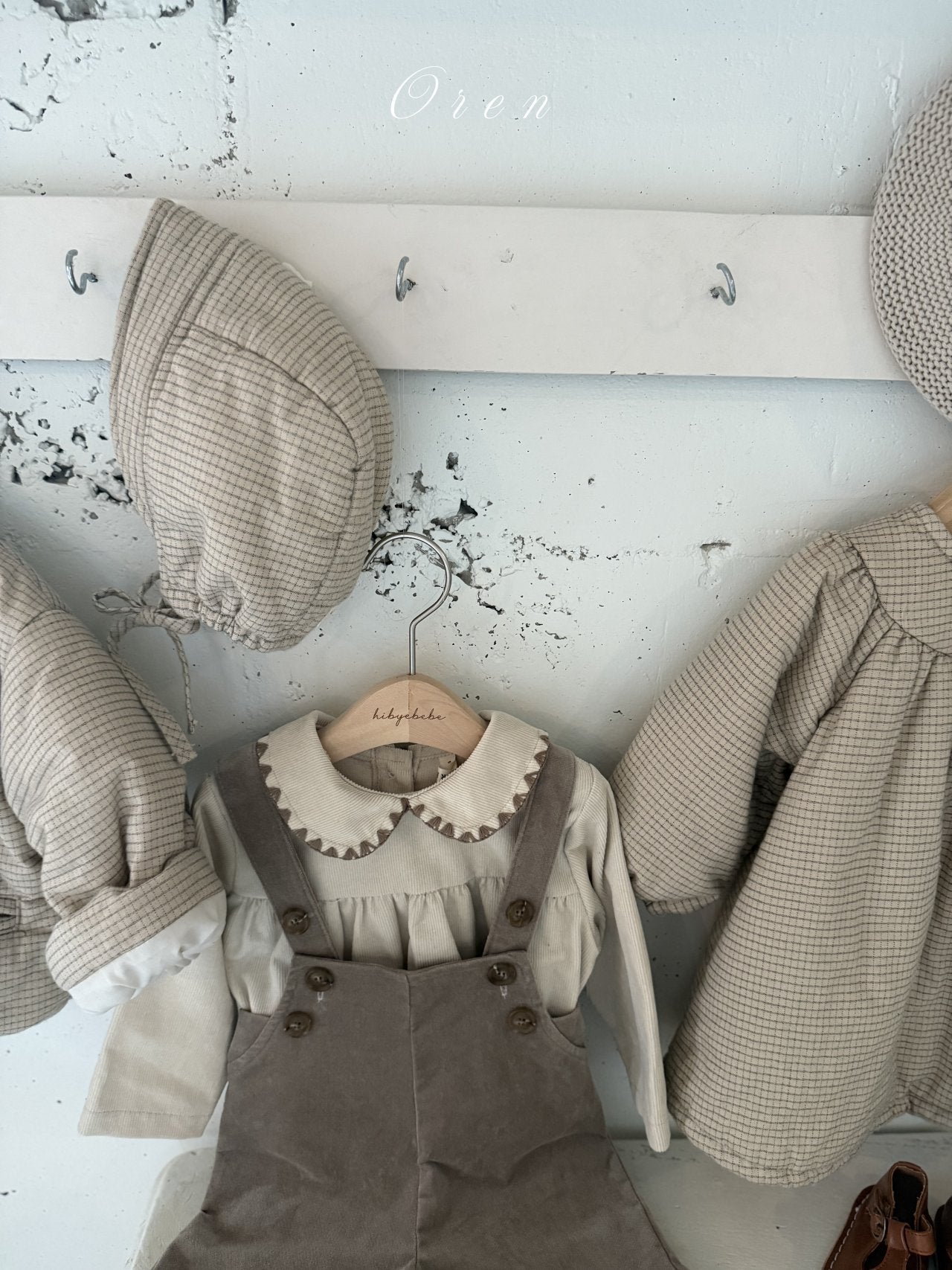 ［OREN］Baguette check padding bonnet (3oz)