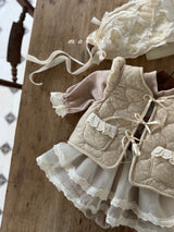 ［marron］Lue flower quilting vest