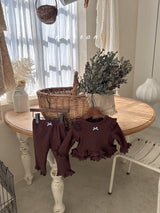 ［marron］Dot ribbon bebe set