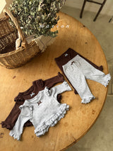 ［marron］Dot ribbon bebe set