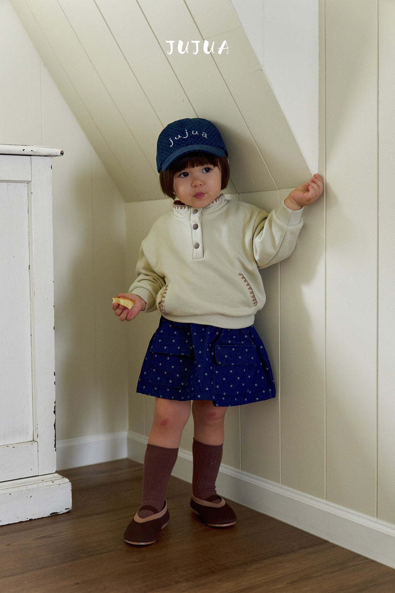 ［jujua］Dot pocket skirt
