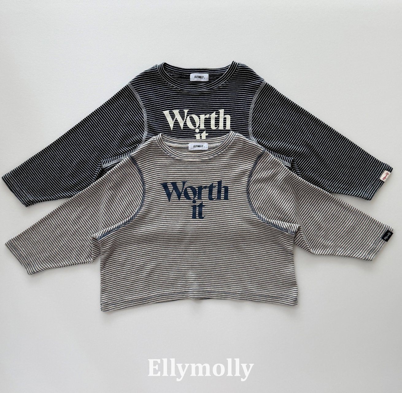 ［ELLY MOLLY］Worth it stripe tops
