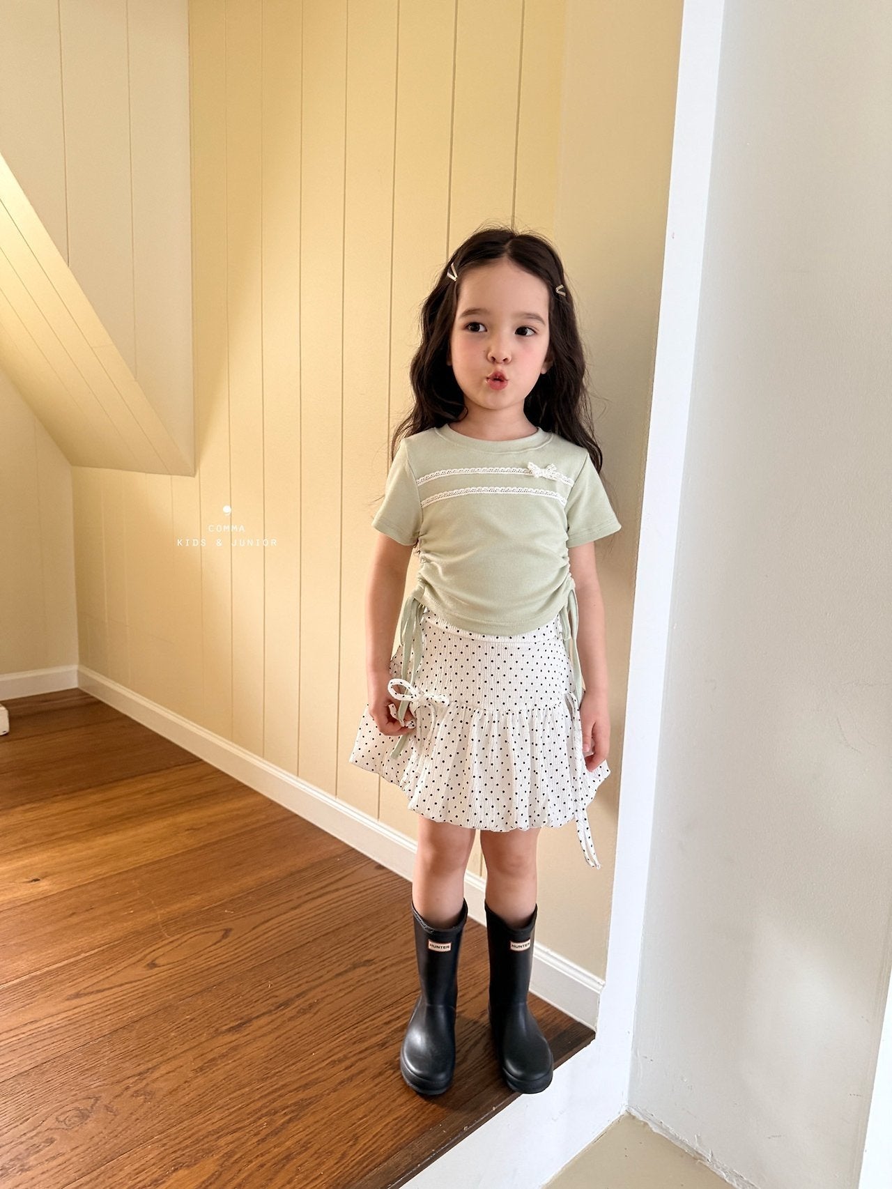 ［comma］Dot balloon skirt