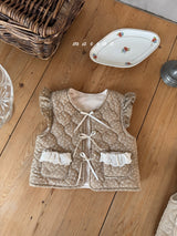 ［marron］Lue flower quilting vest