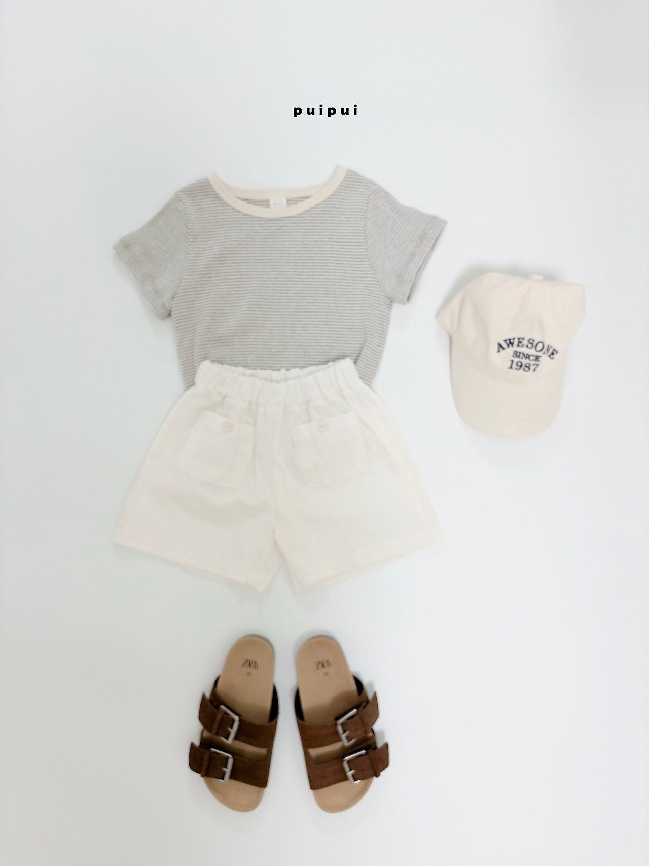 ［puipui］Music stripe tee