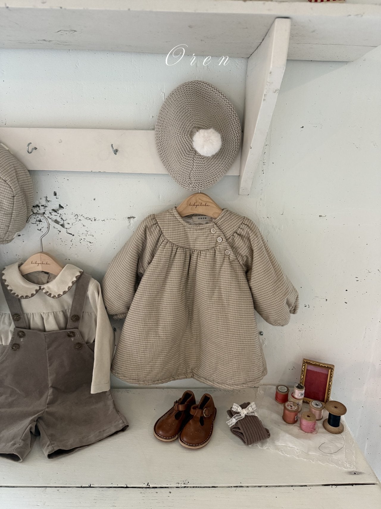 ［OREN］Baguette check padding one-piece (3oz)