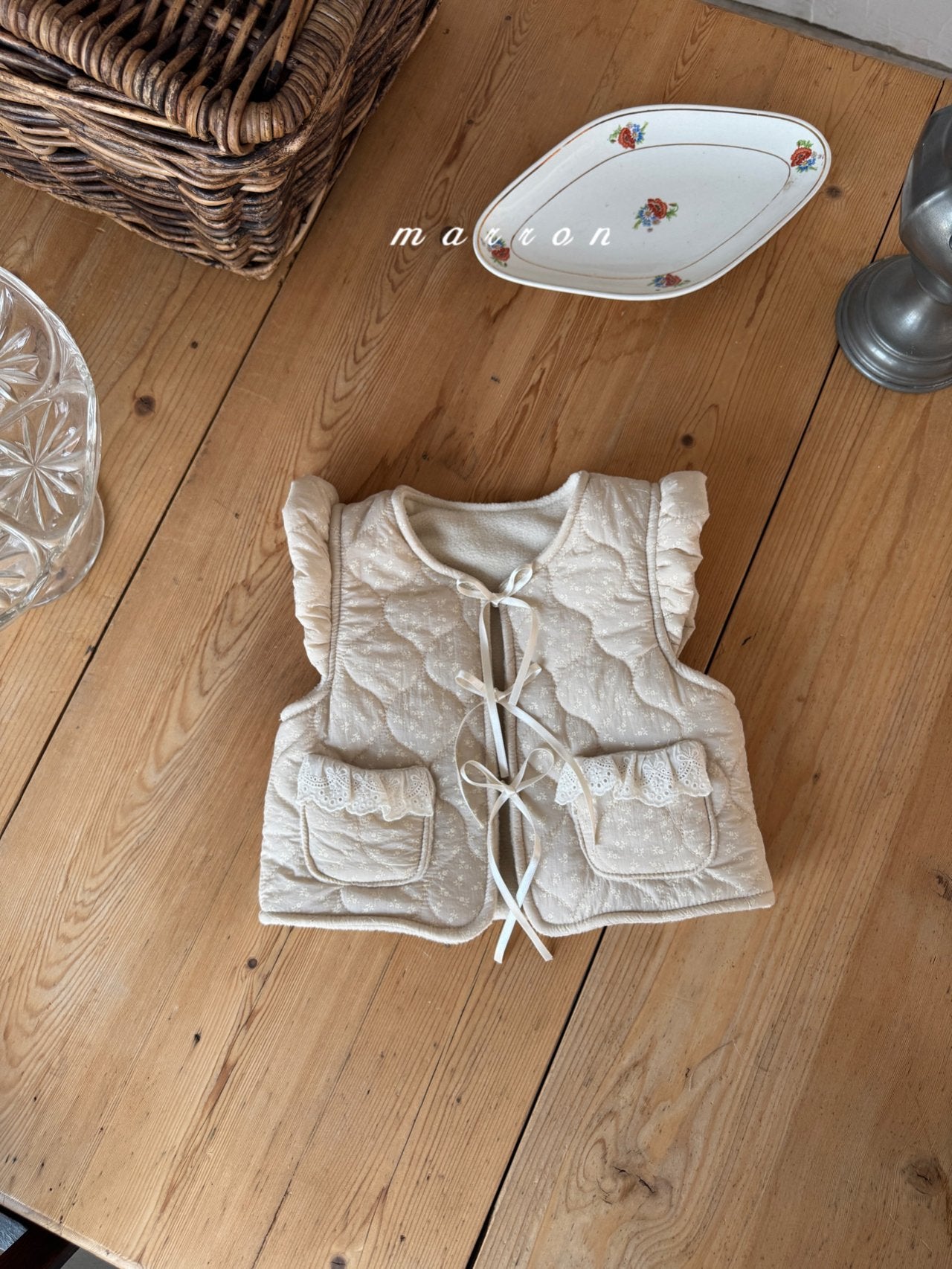 ［marron］Lue flower quilting vest