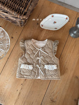 ［marron］Lue flower quilting vest