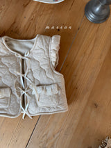 ［marron］Lue flower quilting vest