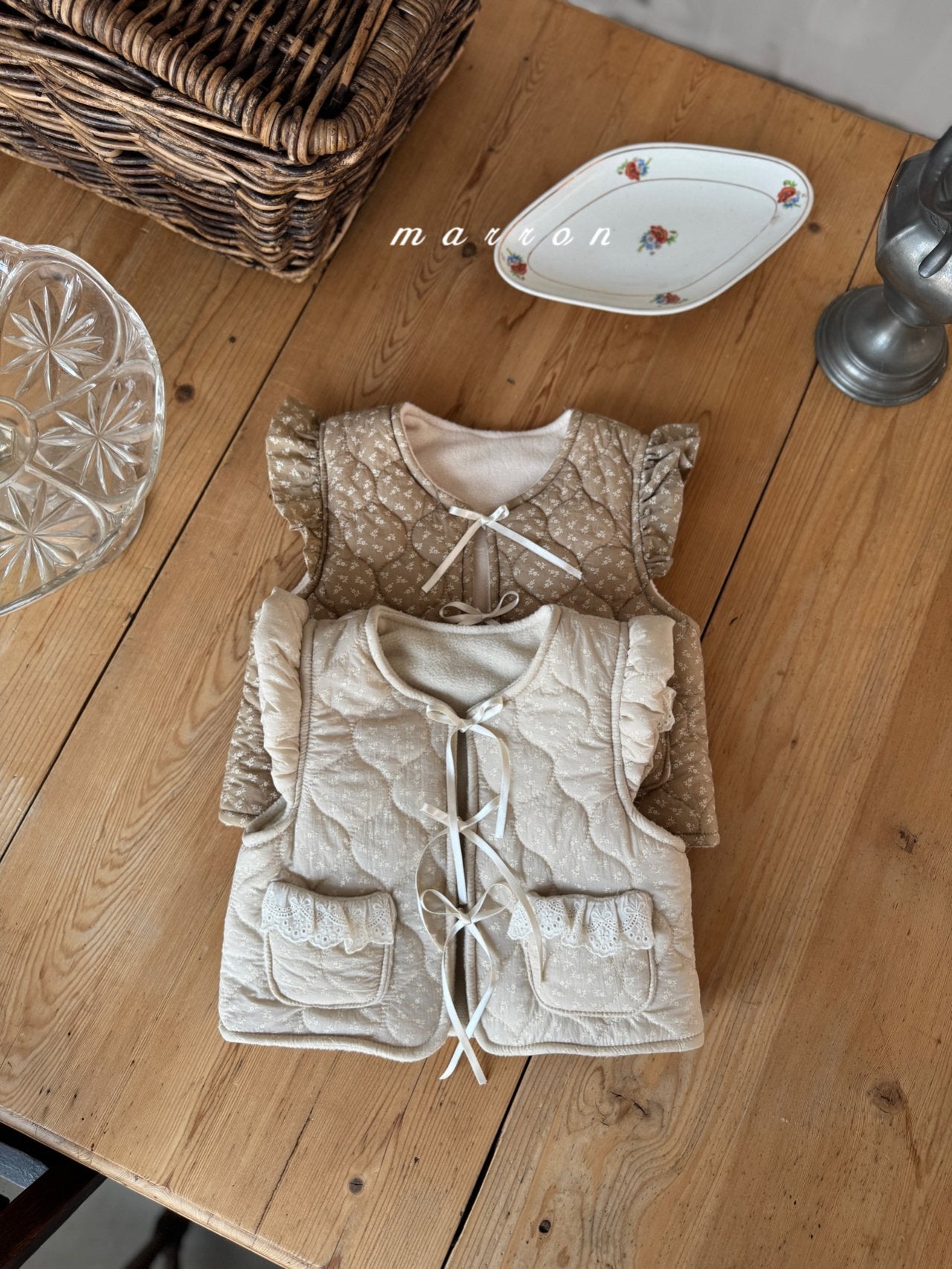 ［marron］Lue flower quilting vest