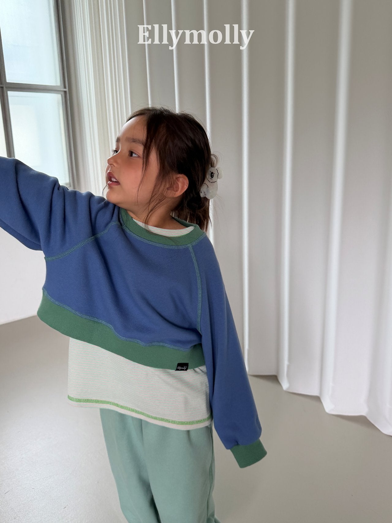 ［ELLY MOLLY］Stripe rib tee