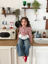 ［second moment］Crunch volume stripe collar tops