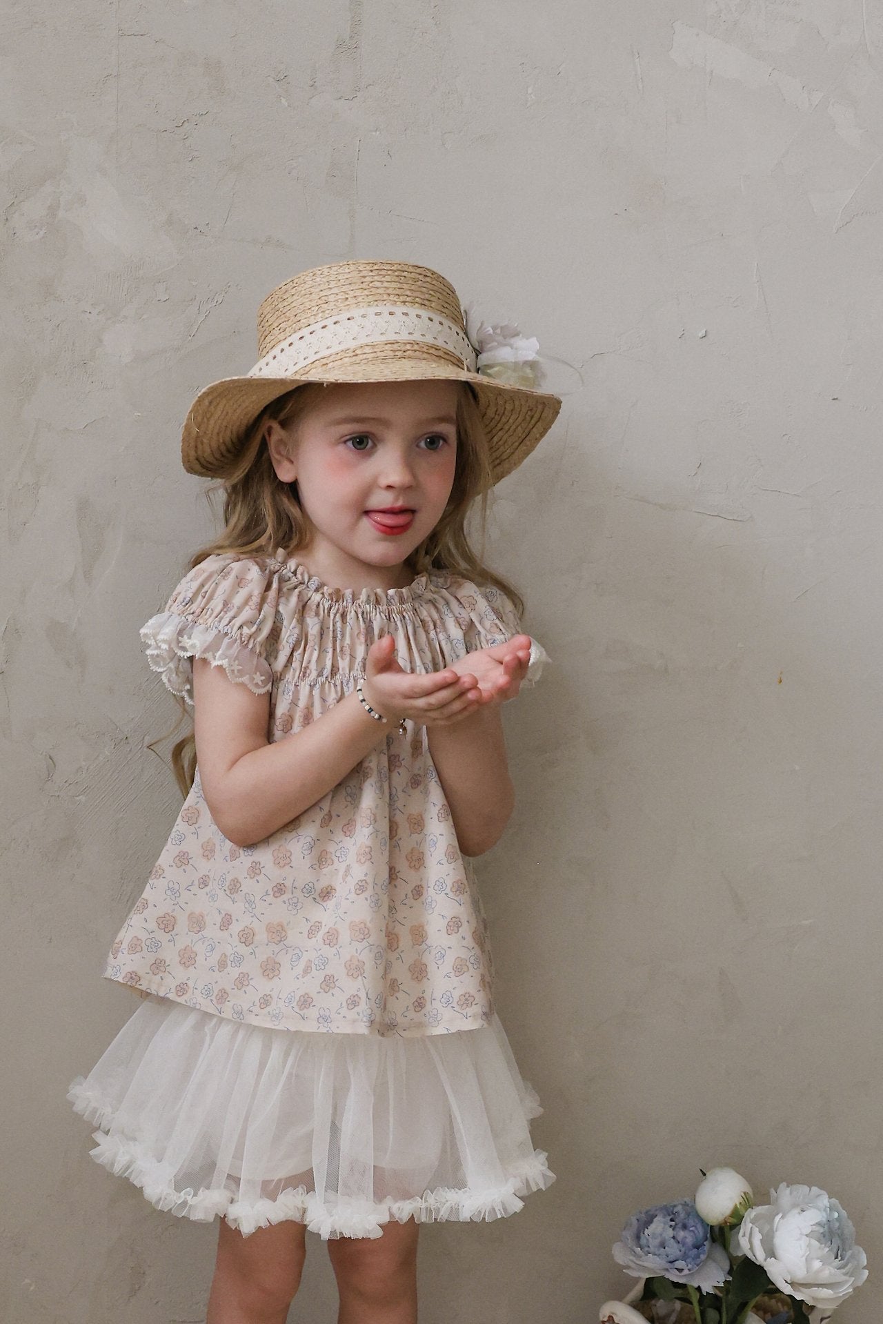 ［FLO］Lovely flower lace blouse