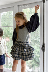 ［jujua］Roman check cancan pants