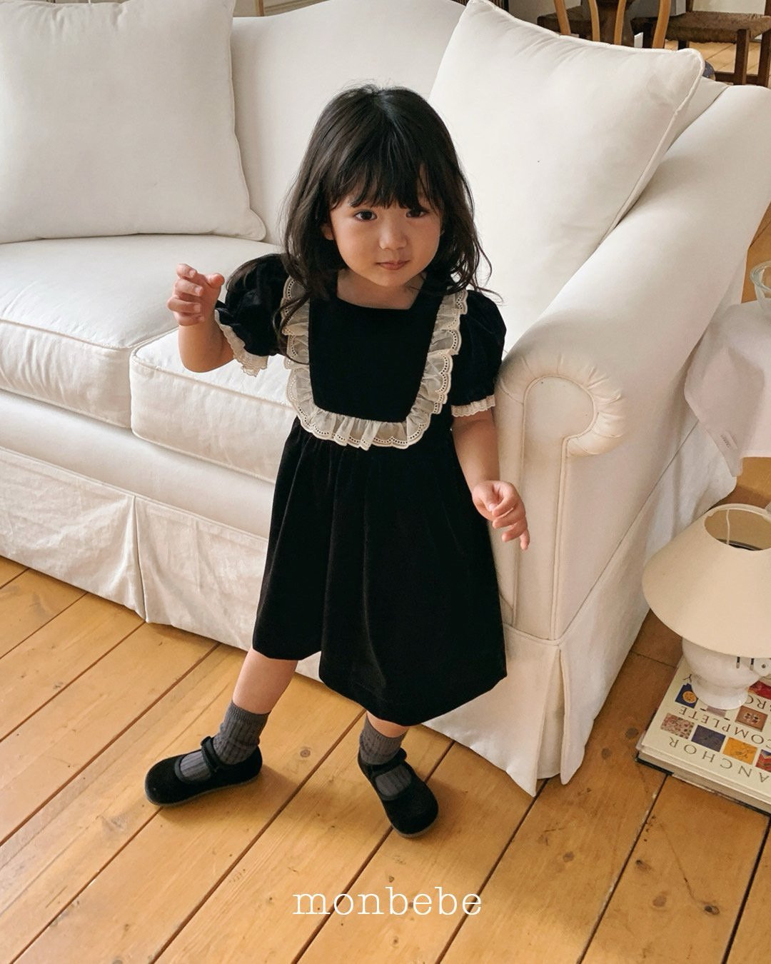 [monbebe] Anna velvet one-piece(kids)