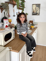 ［second moment］Crunch volume stripe collar tops