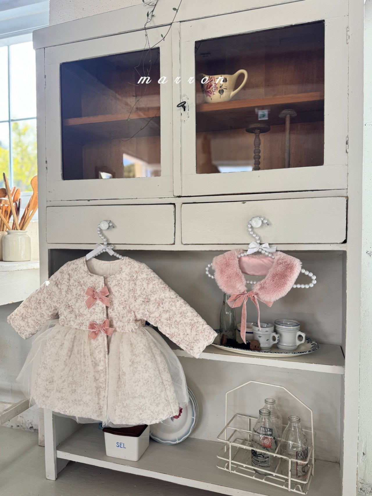 ［marron］Rose ribbon tutu coat