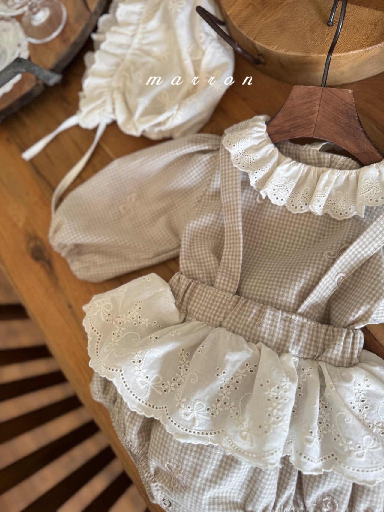 ［marron］Susu lace check bloomer