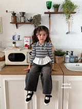 ［second moment］Crunch volume stripe collar tops