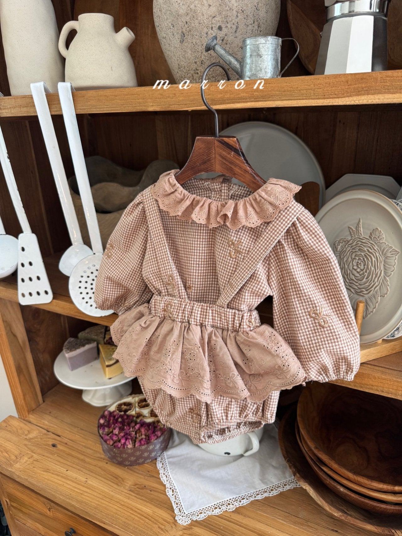 ［marron］Susu lace check bloomer
