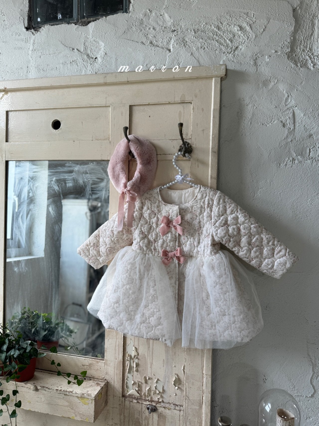 ［marron］Rose ribbon tutu coat