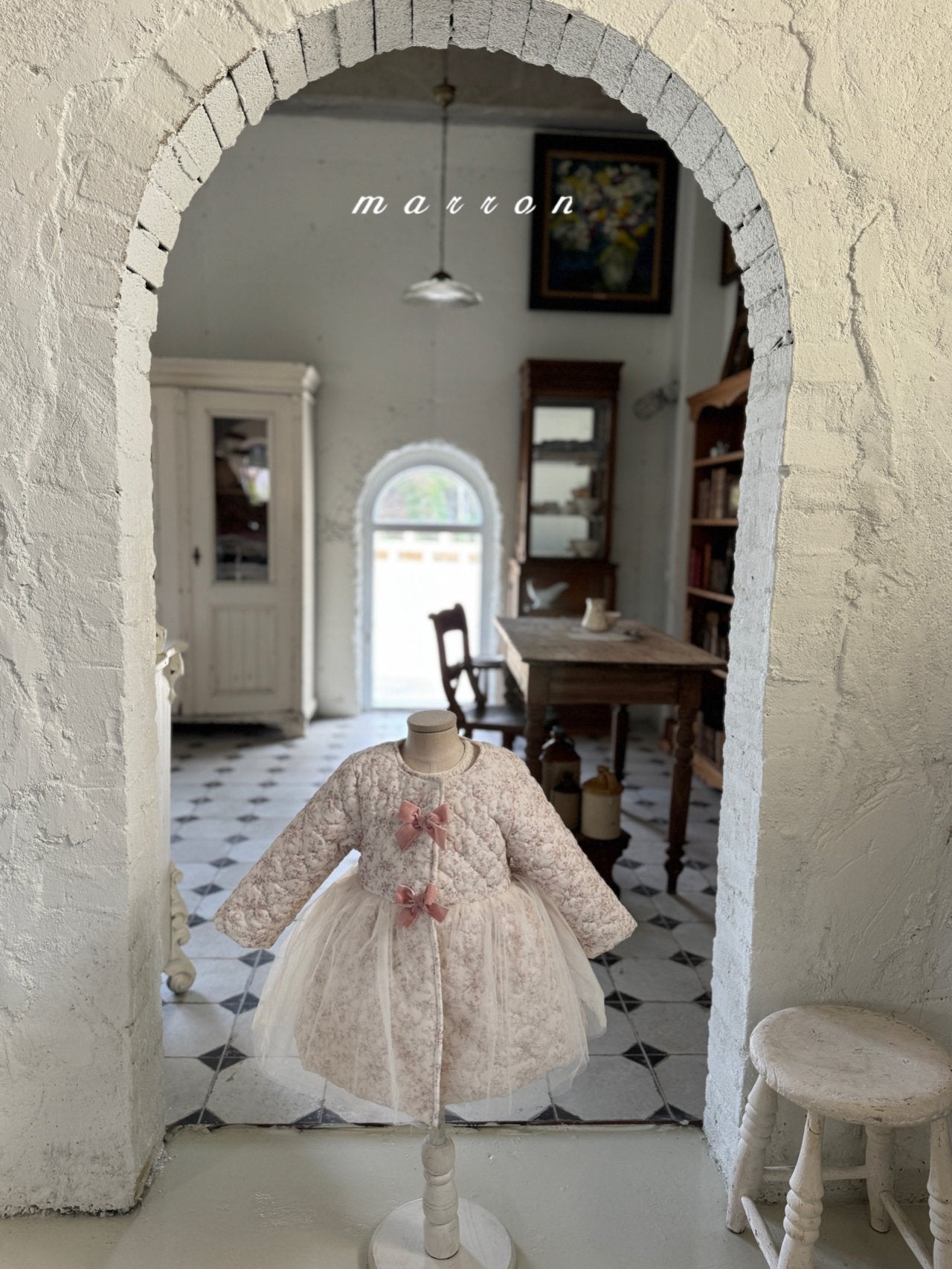 ［marron］Rose ribbon tutu coat