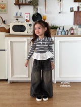 ［second moment］Crunch volume stripe collar tops
