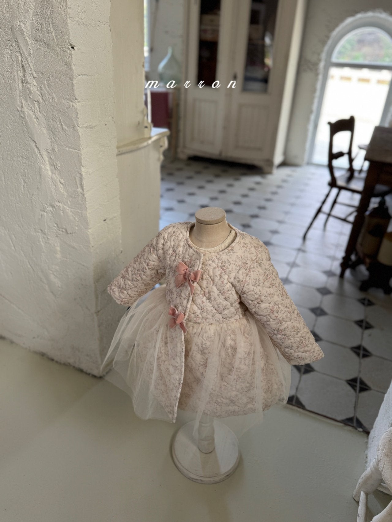 ［marron］Rose ribbon tutu coat