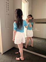 ［comma］Lettering band short pants