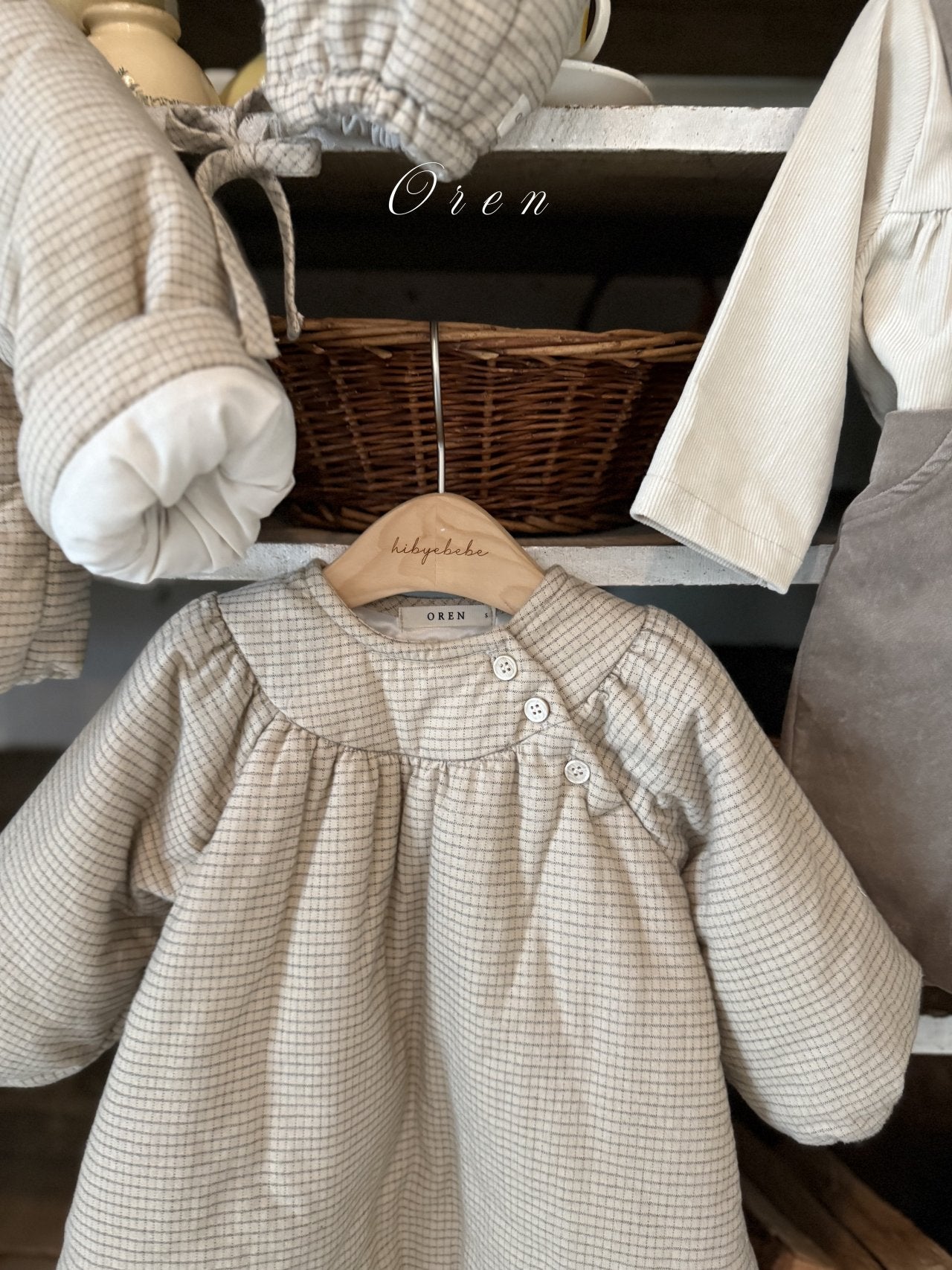 ［OREN］Baguette check padding one-piece (3oz)
