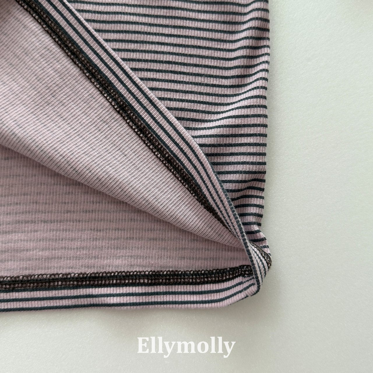 ［ELLY MOLLY］Stripe rib tee
