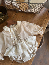 ［marron］Susu lace check blouse