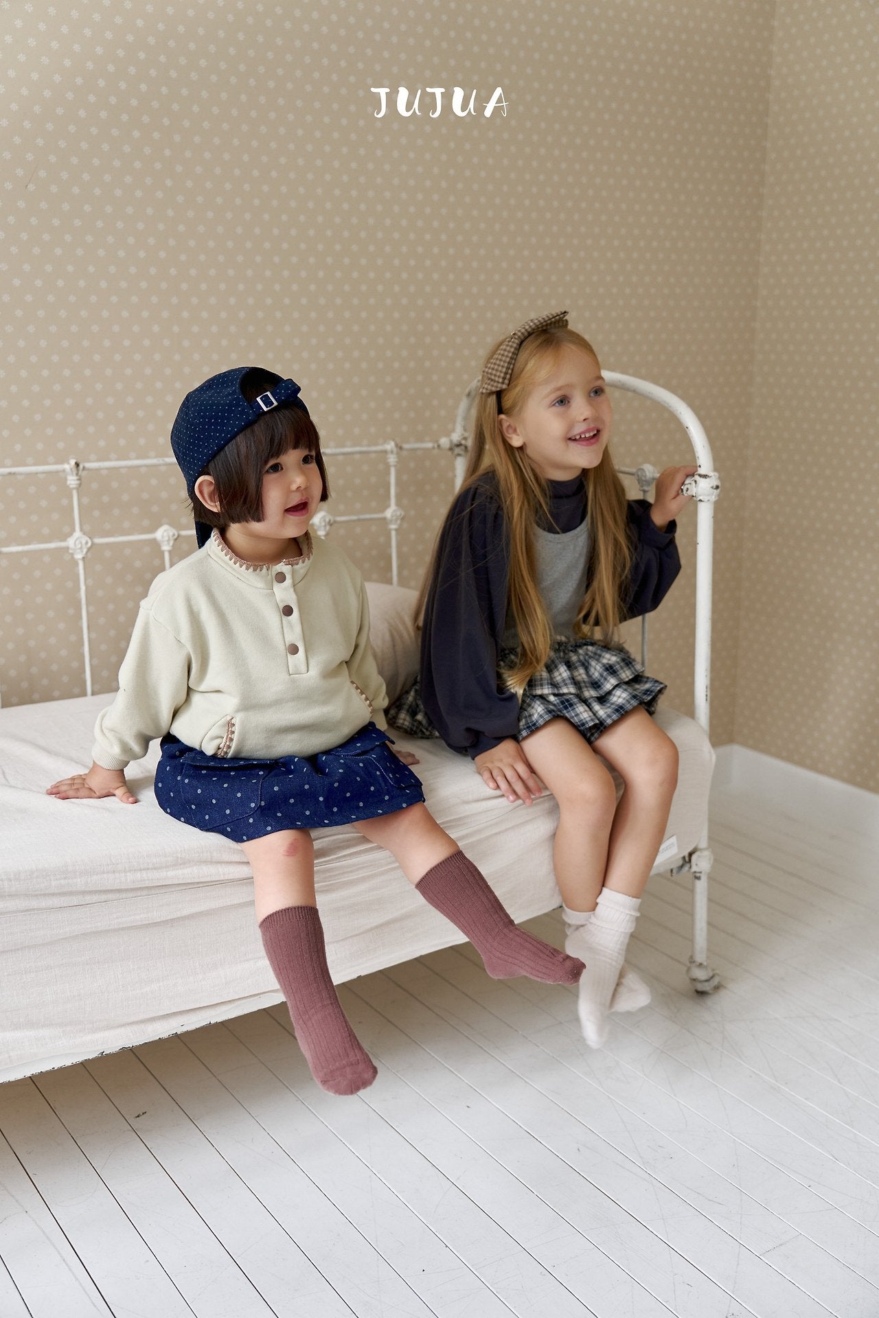 ［jujua］Roman check cancan pants