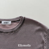 ［ELLY MOLLY］Stripe rib tee