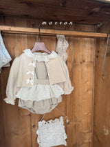 ［marron］Susu lace check blouse
